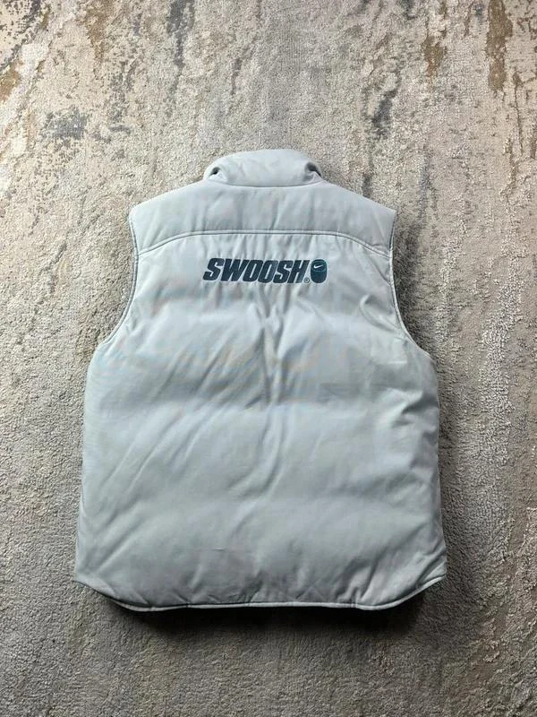 Vintage Retro 00’s y2k Nike Reversible Swoosh Embroidered Blue Navy Body Warmer – photo 6